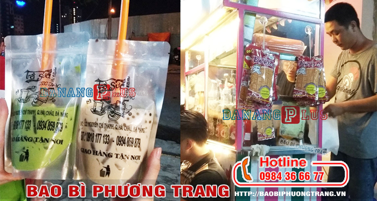 Bán túi zipper đựng trà sữa vỉa hè