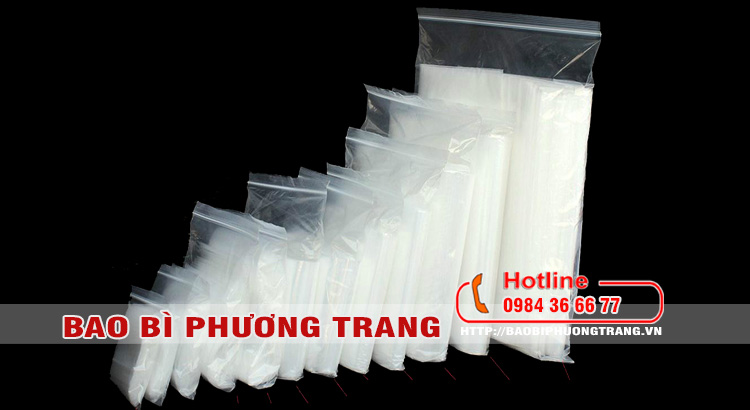 kích thước túi zipper đa dạng từ nhỏ tới khổ lớn