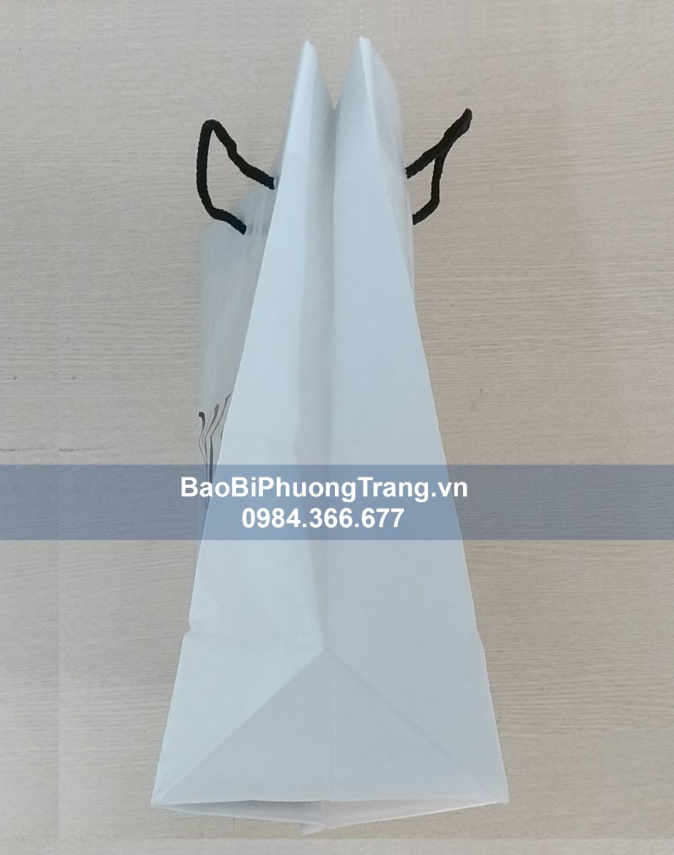 túi nilon xếp đáy vuông đứng quai dây